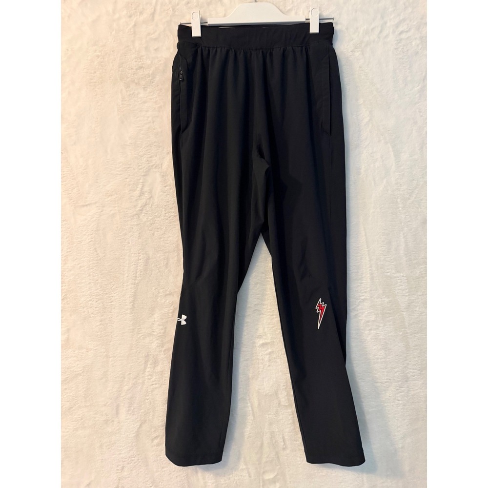 Under Armour Mens Black Lightning Bolt Loose Fit Jogger Training‎ Pants Medium